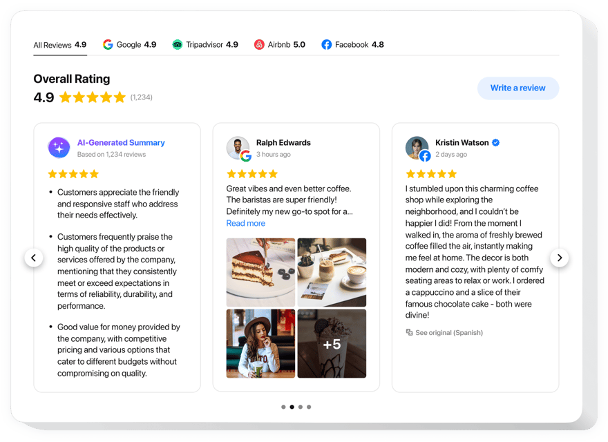  All-in-One Reviews widget for a website