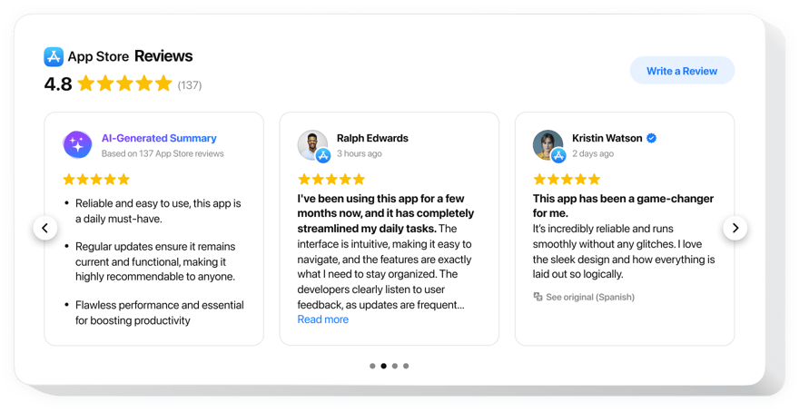  Apple App Store Reviews on your site 