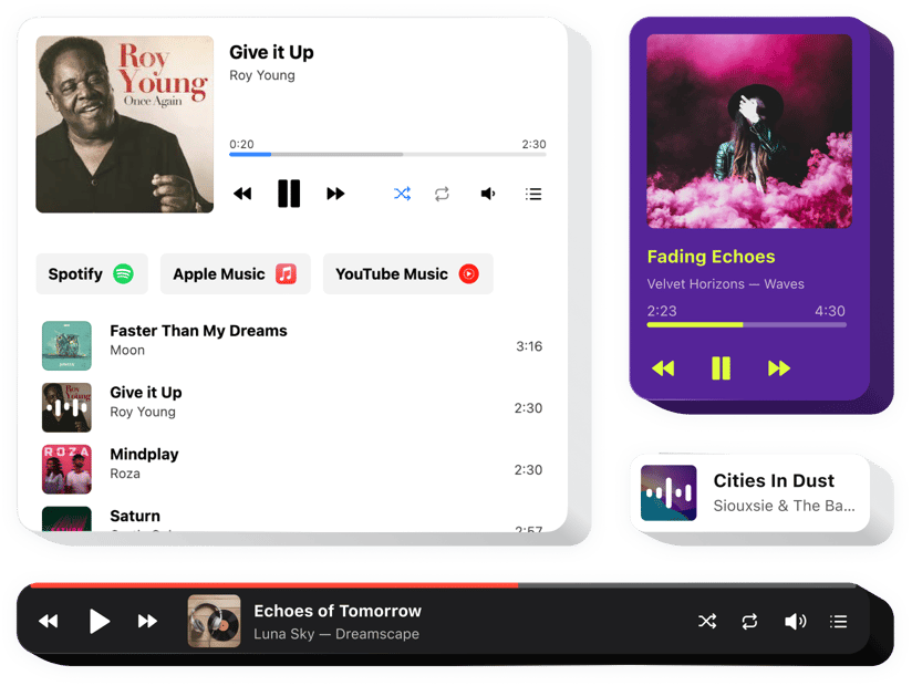  Audio Player widget for website