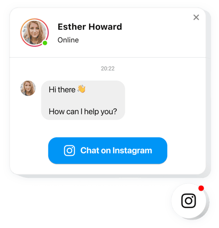 Instagram Chat widget for website