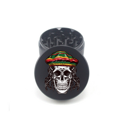 Rasta Skull Crunch 4pc Aluminum Grinder - Fidget Widgets