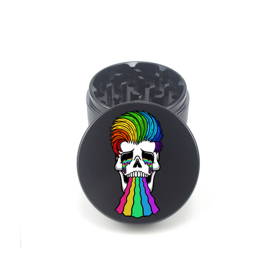 Rainbowed Skull 4pc Aluminum Grinder - Fidget Widgets