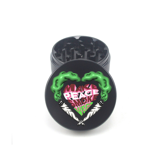 Make Peace Smoke Weed 4pc Aluminum Grinder - Fidget Widgets