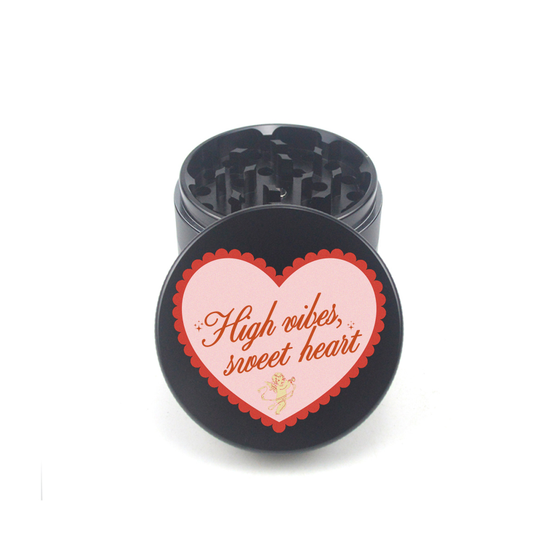 High vibes, sweet heart 4pc Aluminum Grinder - Fidget Widgets