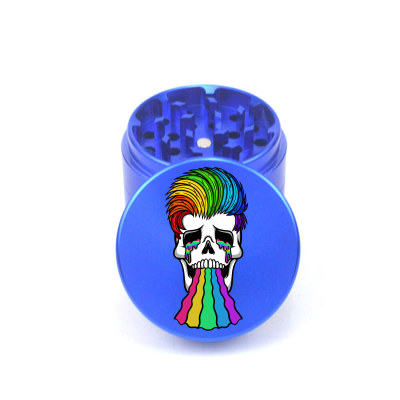 Rainbowed Skull 4pc Aluminum Grinder - Fidget Widgets
