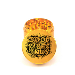Good Vibes Only Crusher 4pc Aluminum Grinder - Fidget Widgets