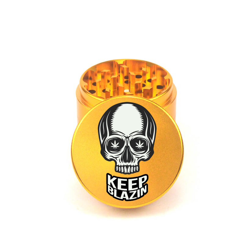 Skull Blazin 4pc Aluminum Grinder - Fidget Widgets