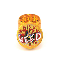 Girls Can Smoke Too 4pc Aluminum Grinder - Fidget Widgets