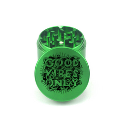 Good Vibes Only Crusher 4pc Aluminum Grinder - Fidget Widgets
