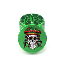 Rasta Skull Crunch 4pc Aluminum Grinder - Fidget Widgets