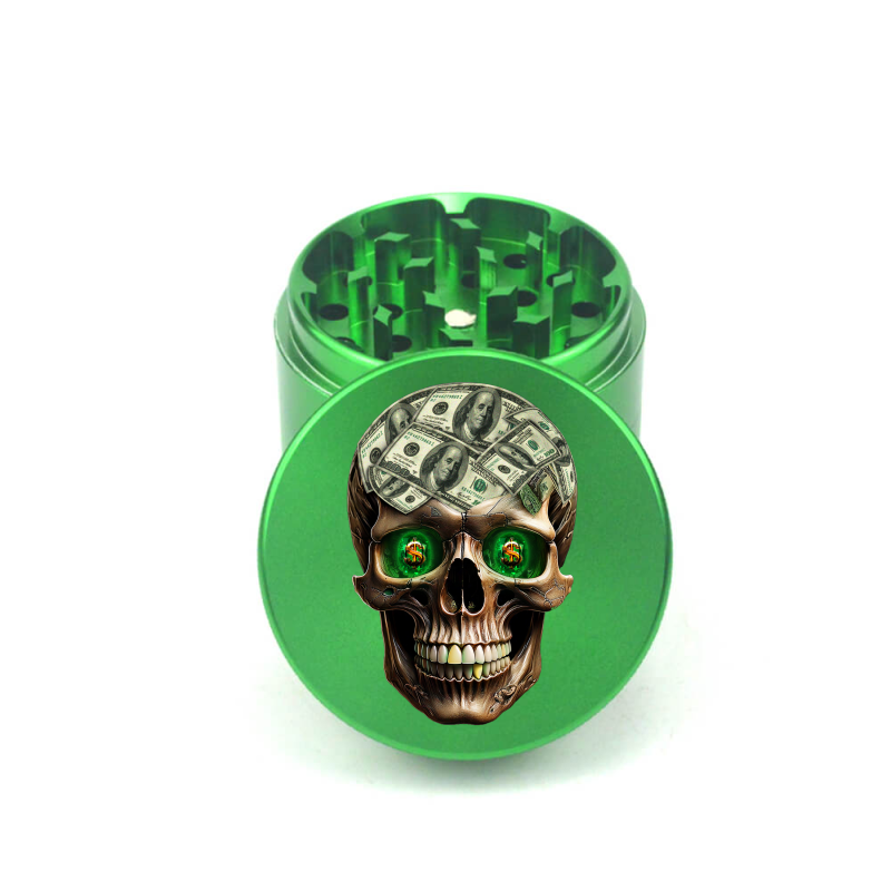 Skull Cash Crusher 4pc Aluminum Grinder - Fidget Widgets