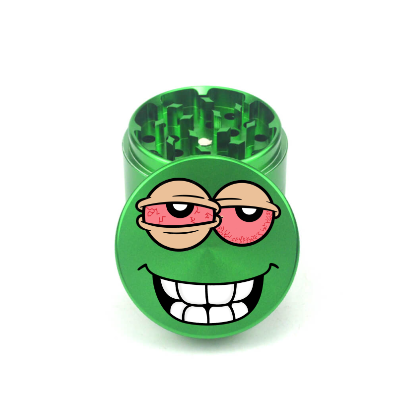 Bloodshot Smiley 4pc Aluminum Grinder - Fidget Widgets