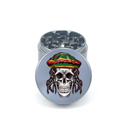 Rasta Skull Crunch 4pc Aluminum Grinder - Fidget Widgets