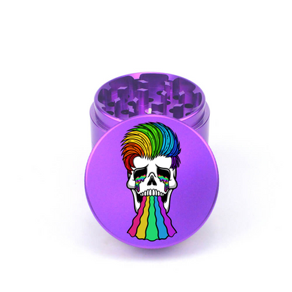 Rainbowed Skull 4pc Aluminum Grinder - Fidget Widgets