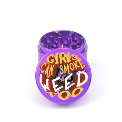 Girls Can Smoke Too 4pc Aluminum Grinder - Fidget Widgets