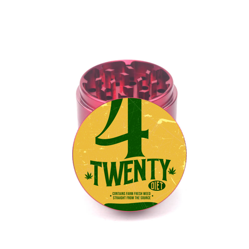Retro 420 Cap Art 4pc Aluminum Grinder - Fidget Widgets