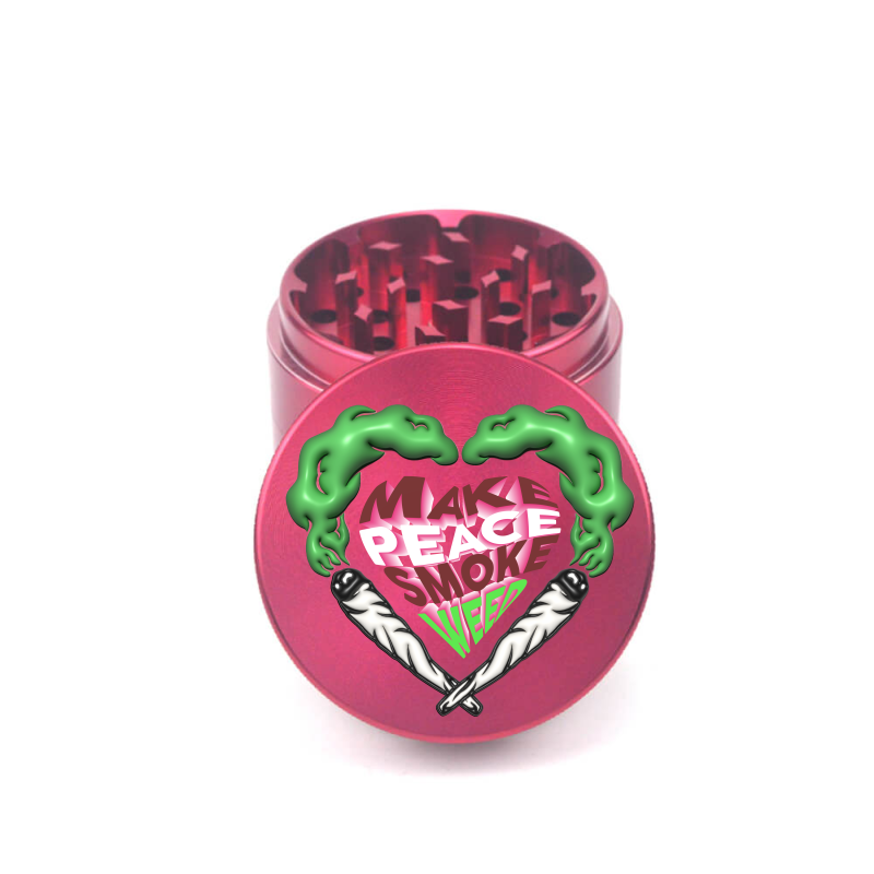 Make Peace Smoke Weed 4pc Aluminum Grinder - Fidget Widgets