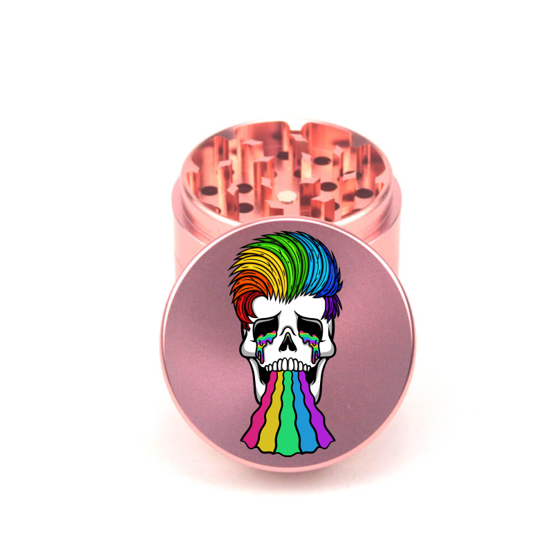 Rainbowed Skull 4pc Aluminum Grinder - Fidget Widgets