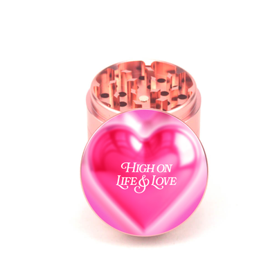 High on Life and Love 4pc Aluminum Grinder - Fidget Widgets