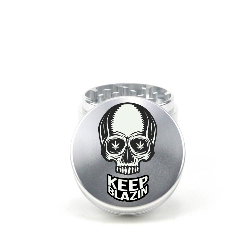 Skull Blazin 4pc Aluminum Grinder - Fidget Widgets