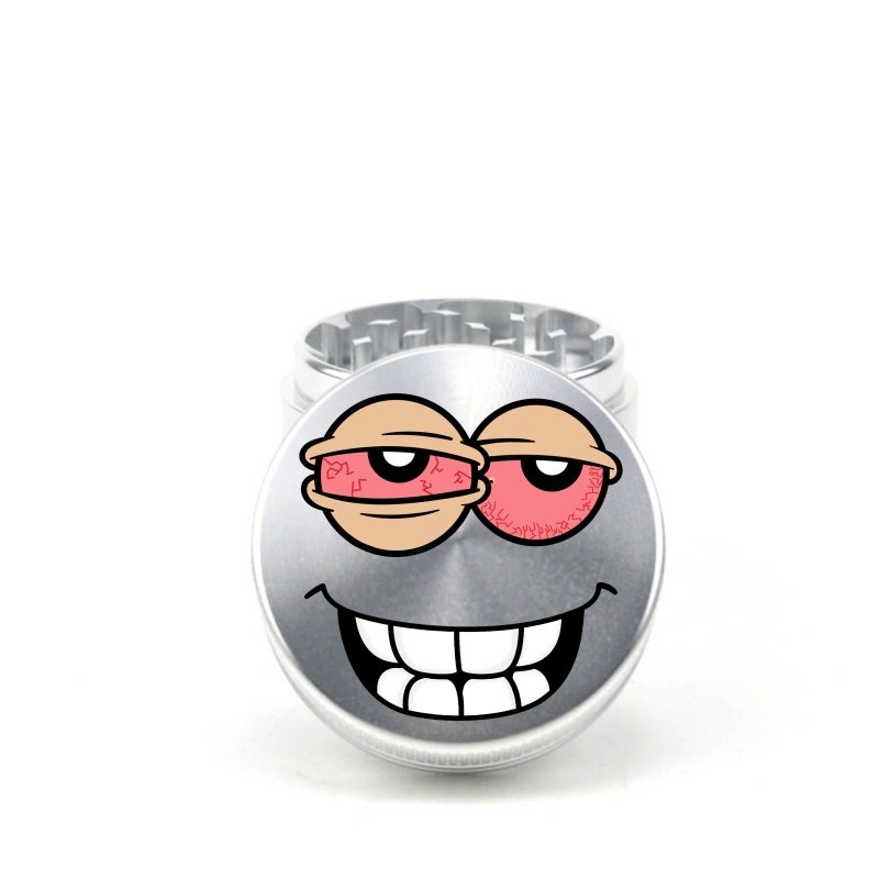 Bloodshot Smiley 4pc Aluminum Grinder - Fidget Widgets