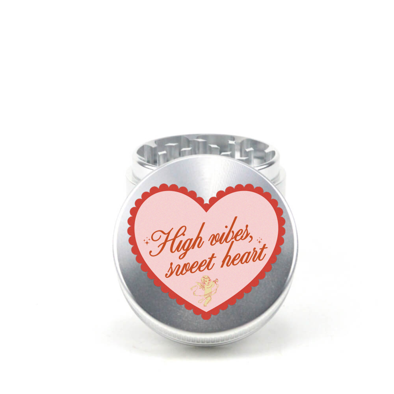 High vibes, sweet heart 4pc Aluminum Grinder - Fidget Widgets